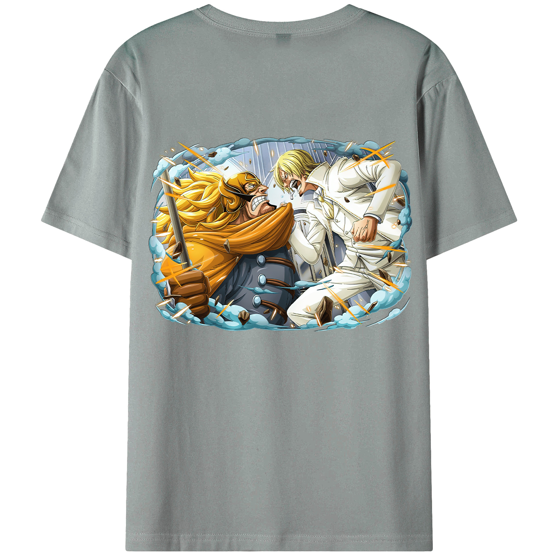 （画像用） ワンピース サンジ ONE PIECE Sanji 綿100％ メンズ半袖Tシャツ（バックプリント） 通気性